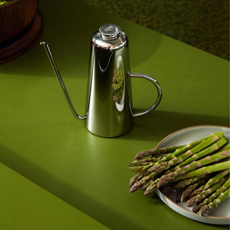 Holcomb Studio Dripless Olive Oil Can | Modern Stainless Steel Dispenser with Elongated Spout Precise Pouring | Modern Minimalist Cooking Entertaining Wedding Hostess Gift Dinner Table Home Decor 25oz