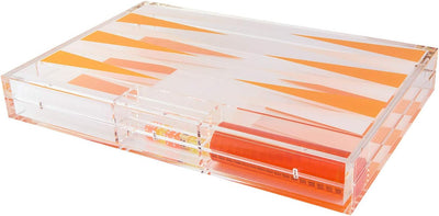 Tizo Design Women's 18" Lucite Backgammon Orange Set, Orange, One Size