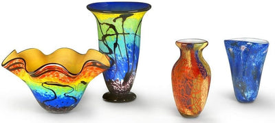 Badash Firestorm Murano-Style Glass Vase - 11" Tall Decorative Mouth-Blown Art Glass Vase - Stunning Oversized Home Decor Accent
