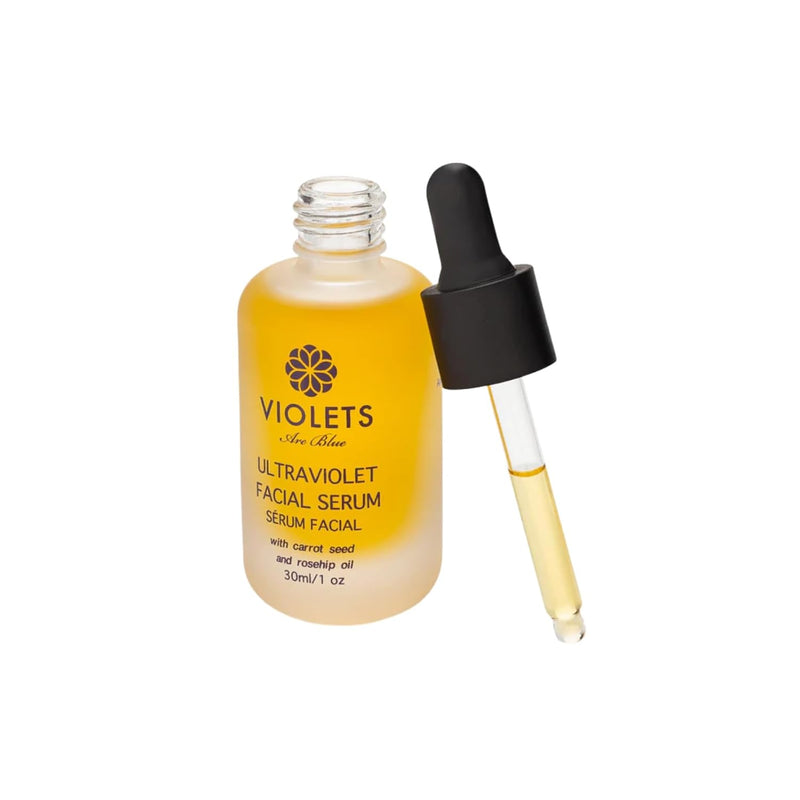 Violets Are Blue Ultra Violet Facial Serum with Carrot Seed & Rosehip Oils – Rejuvenating Anti-Aging Serum for Dry, Mature, or Tired Skin Hydrating Blend with Jojoba, Argan, Primrose & Lavender 30ml