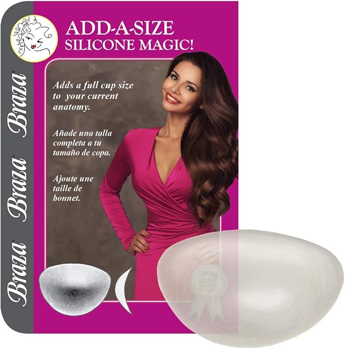 Braza Add A Size Silicone Breast Enhancement Push Up Pads for Bras and Swimsuits