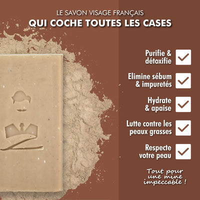 Savon Surgras Artisanal au Rhassoul pour Visage/Corps RHASSOUL KITCHEN 100 gr