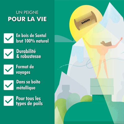 Men's Sandalwood Beard/Hair Comb - 100% Natural