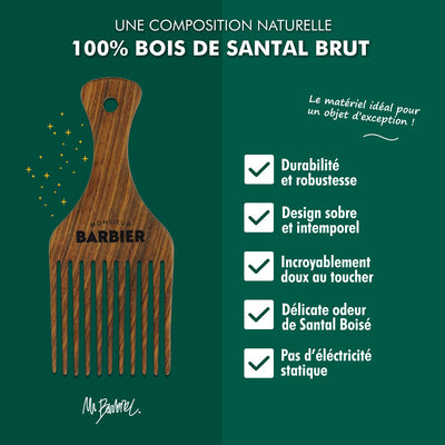 Final Touch Styling Comb 100% Natural Sandalwood for Beard & Dense Hair