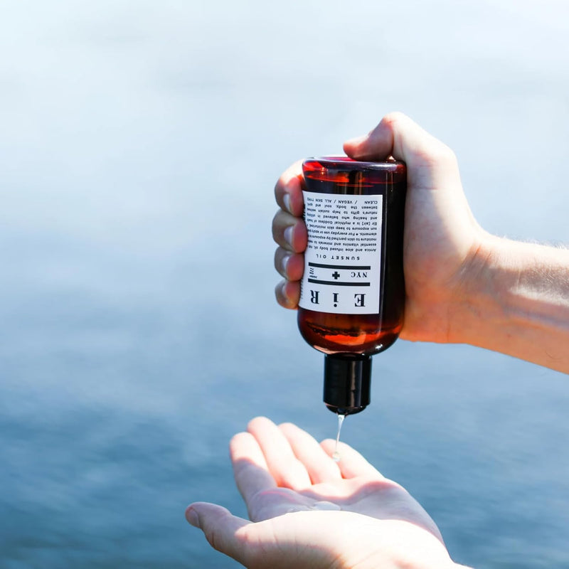 Sunset Oil | Deeply Hydrating After-Sun Recovery Oil for Body & Face | Aloe, Jojoba, Coconut & Botanical Extracts | Moisturize & Restore Skin for Nourished, Shimmering Skin 8oz