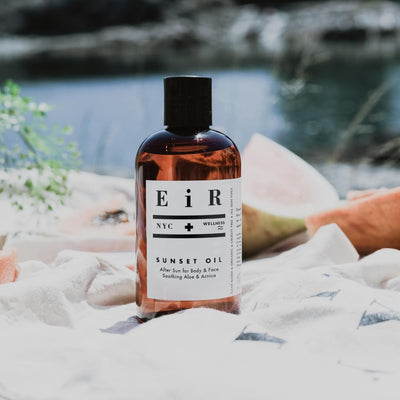 Sunset Oil | Deeply Hydrating After-Sun Recovery Oil for Body & Face | Aloe, Jojoba, Coconut & Botanical Extracts | Moisturize & Restore Skin for Nourished, Shimmering Skin 8oz