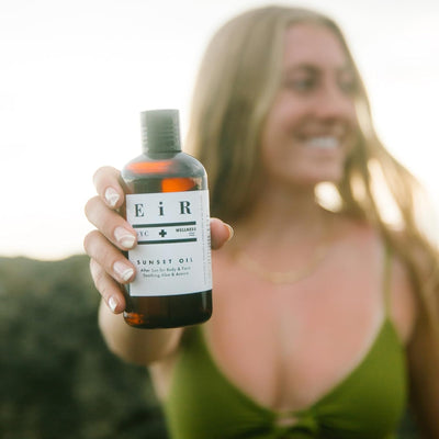 Sunset Oil | Deeply Hydrating After-Sun Recovery Oil for Body & Face | Aloe, Jojoba, Coconut & Botanical Extracts | Moisturize & Restore Skin for Nourished, Shimmering Skin 8oz