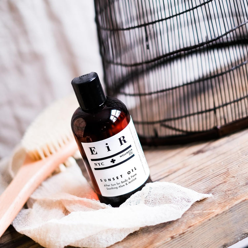 Sunset Oil | Deeply Hydrating After-Sun Recovery Oil for Body & Face | Aloe, Jojoba, Coconut & Botanical Extracts | Moisturize & Restore Skin for Nourished, Shimmering Skin 8oz