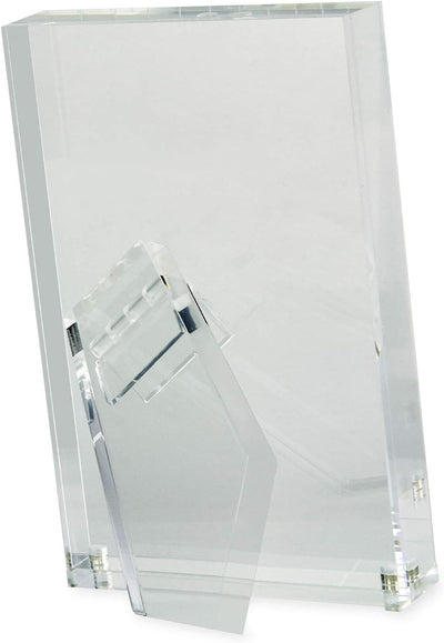 TIZO Design Vertical 8x10 Lucite Picture Frame, Durable 1 Inch Thick Clear Lucite & Magnetic Closures, Elegant & Practical Boutique Quality Photo Frame (Multiple Colors Available)