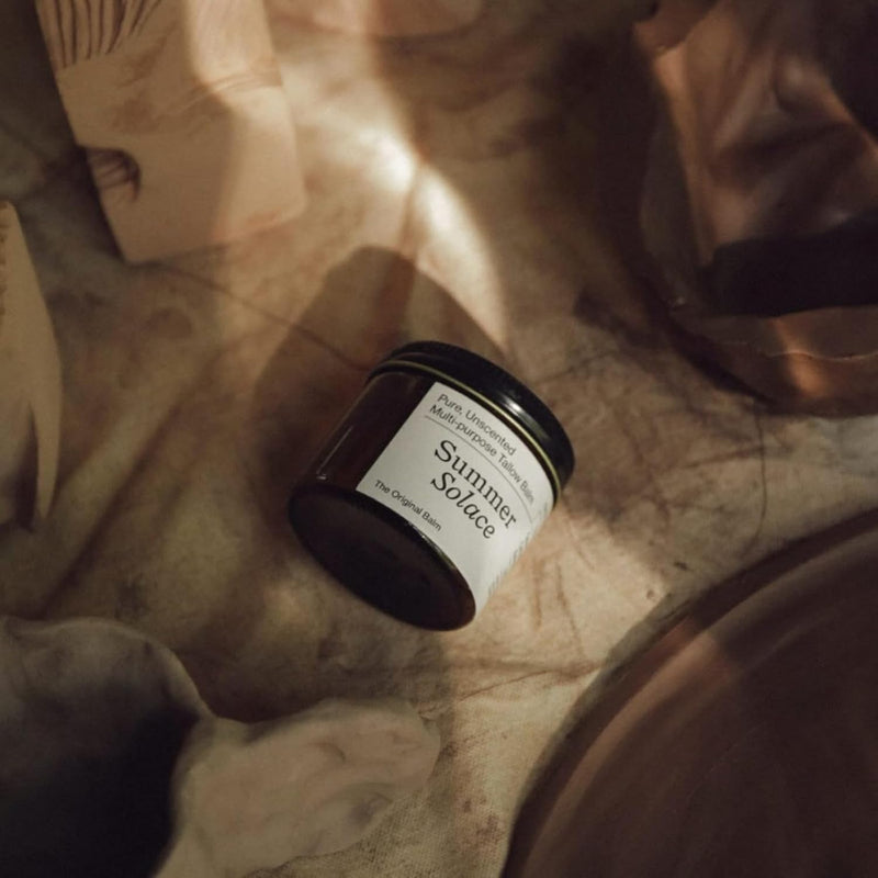 Summer Solace Pure Unscented Tallow Balm Nourishing Face & Body Cream Multi Purpose Hydrating Natural Moisturizer For Soft, Supple Skin Body Butter Tallow Hydrates Sensitive, Dry & Cracked Skin 60ml