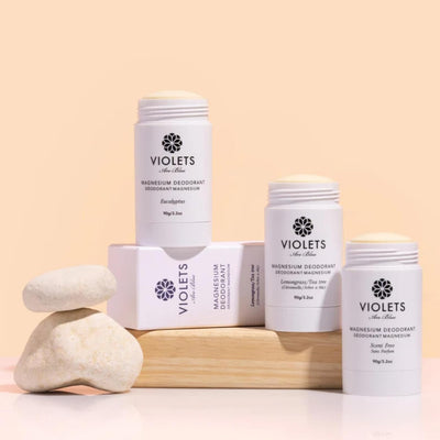 Violets Are Blue Magnesium Deodorant – Award-Winning, Aluminum-Free, Baking Soda-Free – Long-Lasting Natural Deodorant with Coconut Oil – Cream Formula for Women & Men 3.2oz (Lemongrass & Tea Tree)