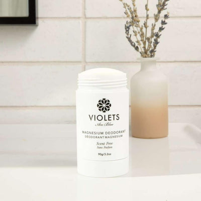 Violets Are Blue Magnesium Deodorant – Award-Winning, Aluminum-Free, Baking Soda-Free – Long-Lasting Natural Deodorant with Coconut Oil – Cream Formula for Women & Men 3.2oz (Lemongrass & Tea Tree)