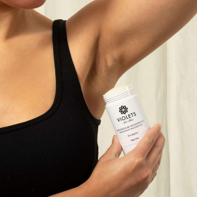 Violets Are Blue Magnesium Deodorant – Award-Winning, Aluminum-Free, Baking Soda-Free – Long-Lasting Natural Deodorant with Coconut Oil – Cream Formula for Women & Men 3.2oz (Lemongrass & Tea Tree)