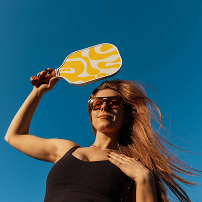 On Holiday Pickleball Paddle | Fiberglass Face Honeycomb Core, High Spin, Shock-Absorbing, Lightweight Durable for Power, Control & Balance Edge Guard & Grip Tape for Sweaty Hands All Levels (Havana)