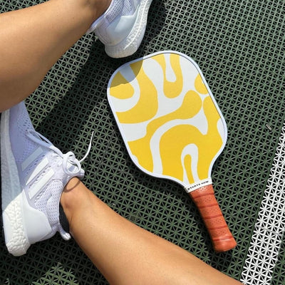 On Holiday Pickleball Paddle | Fiberglass Face Honeycomb Core, High Spin, Shock-Absorbing, Lightweight Durable for Power, Control & Balance Edge Guard & Grip Tape for Sweaty Hands All Levels (Havana)