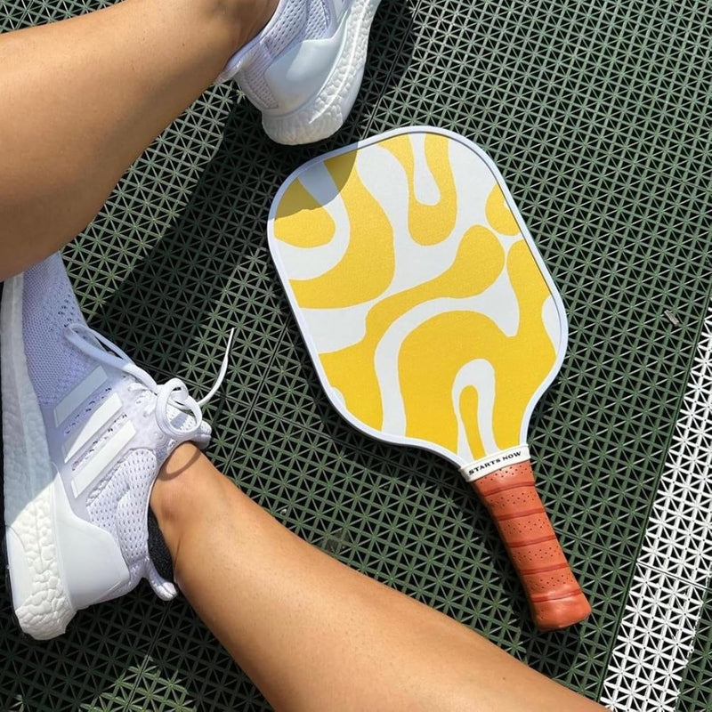 On Holiday Pickleball Paddle | Fiberglass Face Honeycomb Core, High Spin, Shock-Absorbing, Lightweight Durable for Power, Control & Balance Edge Guard & Grip Tape for Sweaty Hands All Levels (Havana)