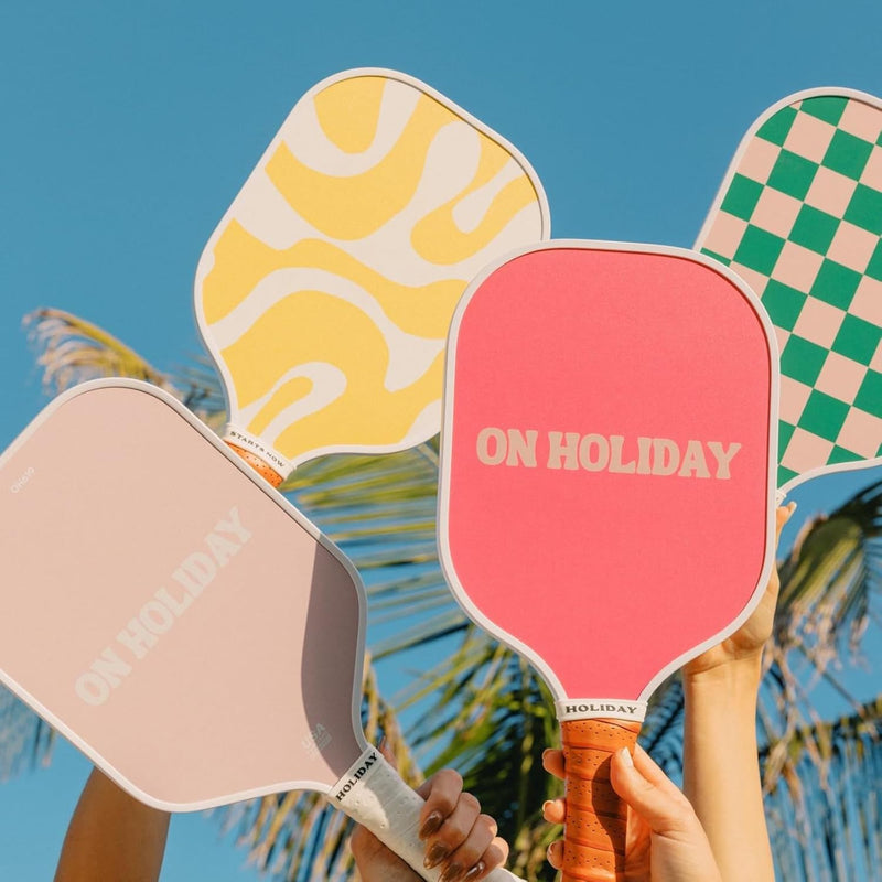 On Holiday Pickleball Paddle | Fiberglass Face Honeycomb Core, High Spin, Shock-Absorbing, Lightweight Durable for Power, Control & Balance Edge Guard & Grip Tape for Sweaty Hands All Levels (Havana)