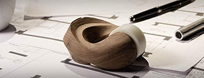 mordeco Rhino Tape Dispenser, Made of Walnut Wood, Table Sculpture, Stationery (Tape Included) Gift for him Valentine day Birthday