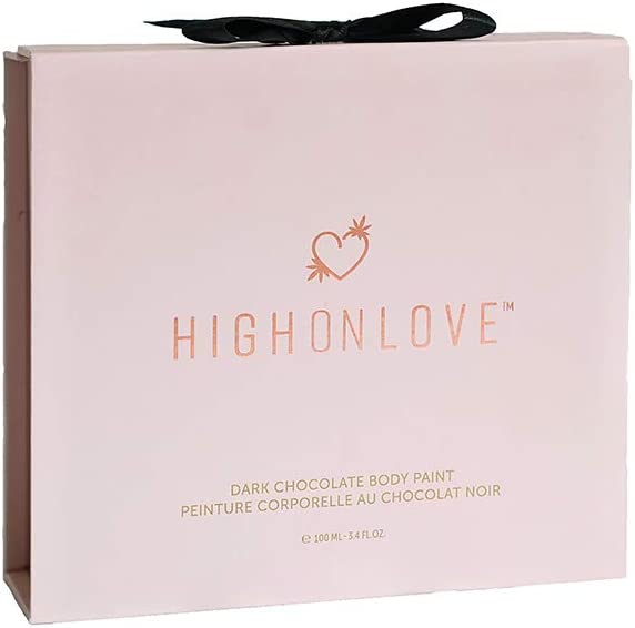 HighOnLove Dark Chocolate Body Paint - Edible Body Paint with Hemp Seed Oil (100ml)