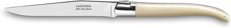 ALAIN SAINT-JOANIS Laguiole Steak Knives with Faux Ivory Resin Handles - Boxed Set of 6