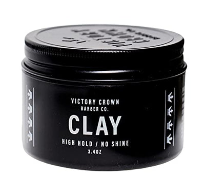 Victory Crown Matte Clay Pomade - 3.4oz - No Shine Hair Clay for Men - High Hold for All-Day Style - Non-Greasy Water-Based Pomade - Barber-Owned and Made in the USA