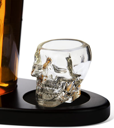 Skull Crown Decanter in Bottle Skull Head with 2 Skull Glasses by The Wine Savant 750ml