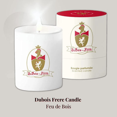 Dubois Frere Candle - Aromatherapy, Long Lasting Luxury Glass Candle Gifts for Weddings, Birthdays, Holiday Party, Home Fragrance Decor Woodsy Scent Holiday Winter Aroma 190Gr (Feu de Bois)