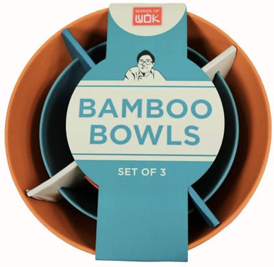 School of Wok - Bamboo Fibre Multicoloured Mixing Bowls - Set of 3