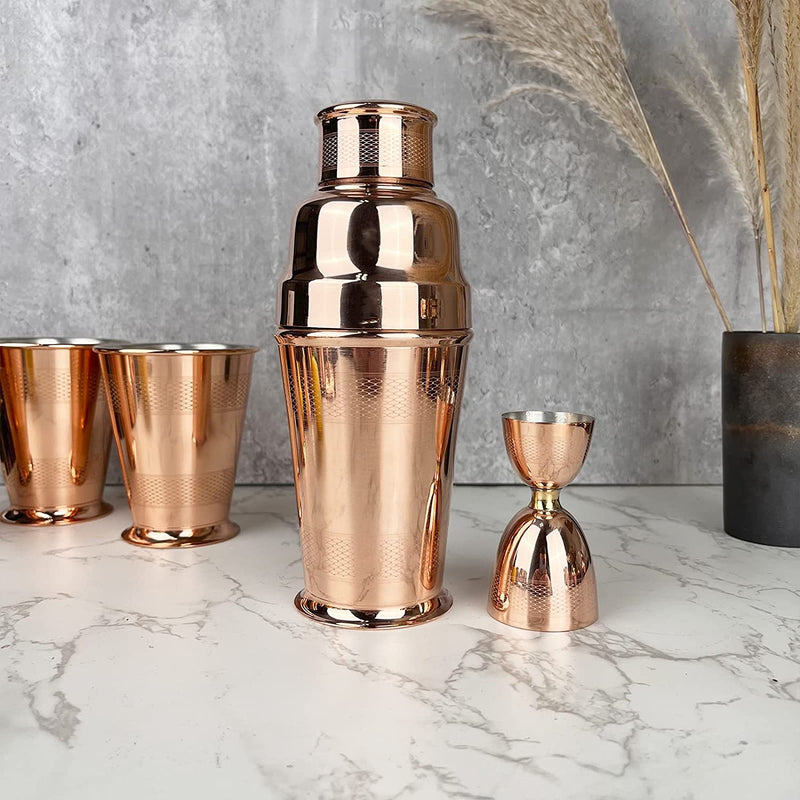 Coppermill Kitchen | Vintage Inspired Coctail Shaker & Jigger | Authentic Copper & Brass | 1900&