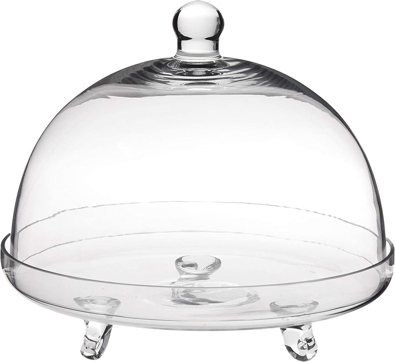 Qualia Glass Omni Glass cake plate with cover, 10" Diameter, Clear