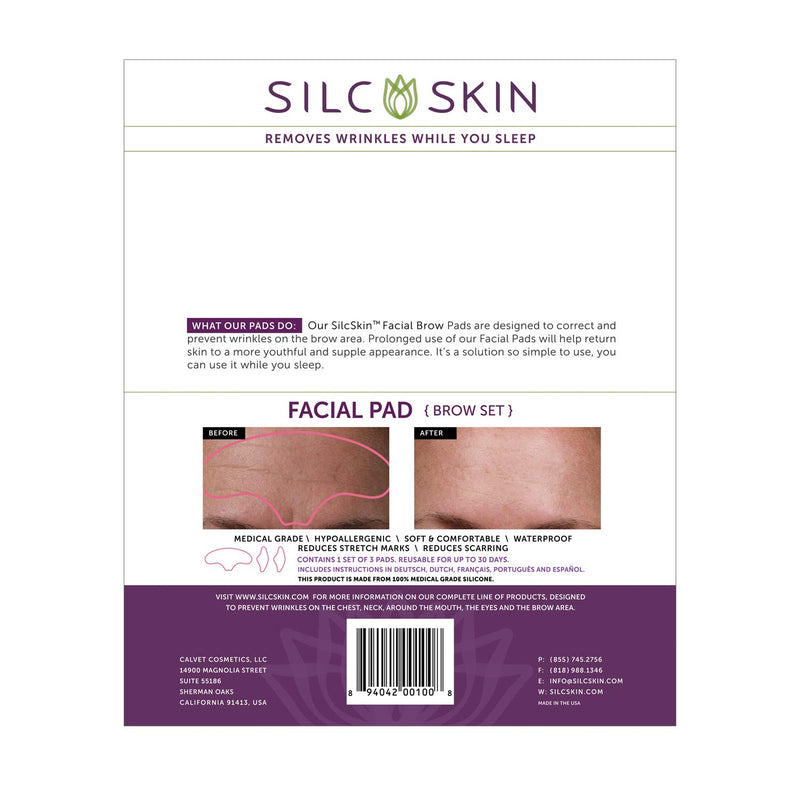 SilcSkin Facial Pad Brow Set, Corrects & Prevent Brow Wrinkles & Crow&