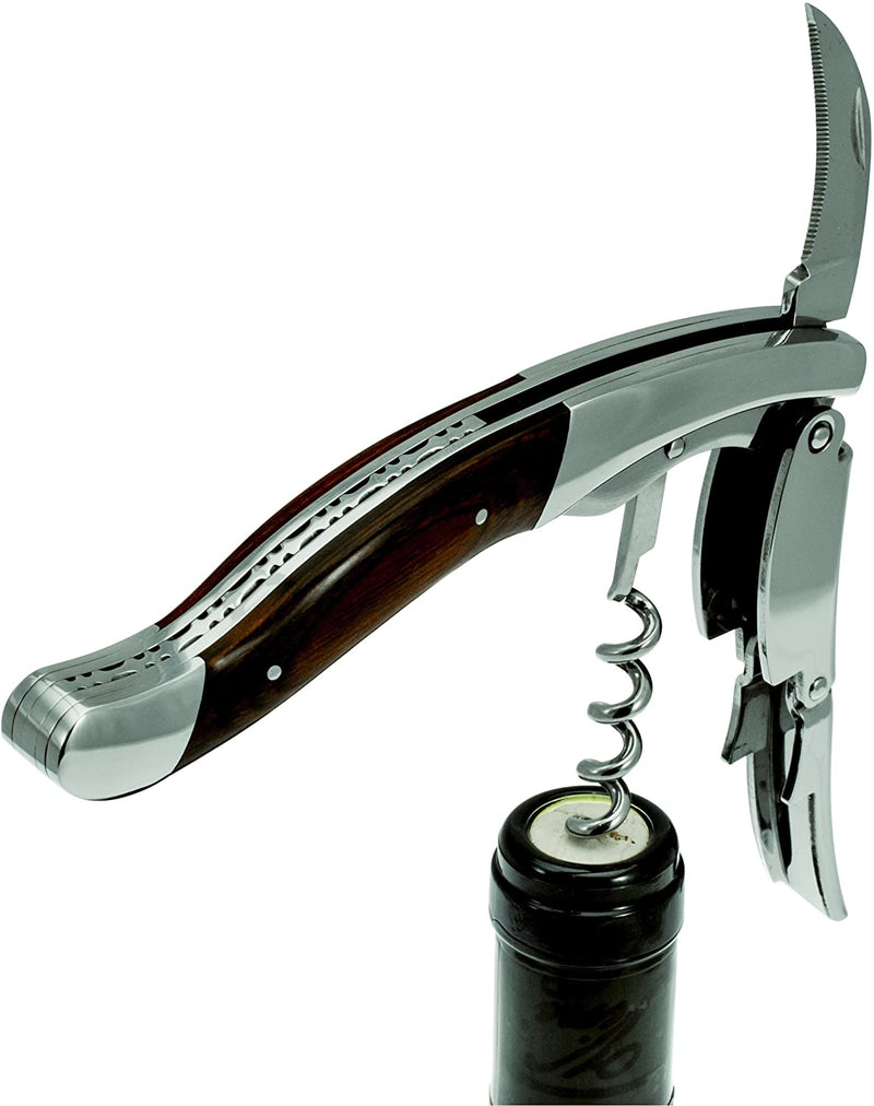 Legnoart Ghemme Grand Crue Stainless Steel Sommelier Corkscrew with Wenge Wood Handle, Brown