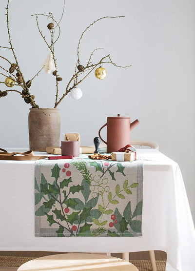 Ekelund Master Weavers - Julia- @14" x 47" Natural Organic Cotton Fine Swedish Table Runner