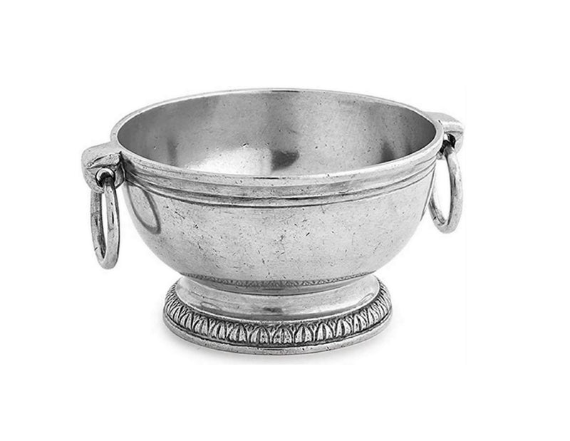 Arte Italica Peltro 5.5 Inch Pewter Bowl with Ring Handles