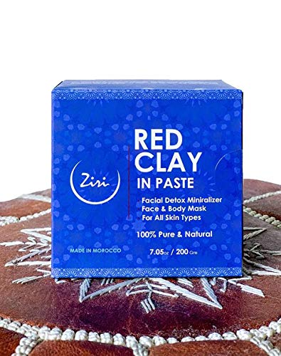 Ziri Skincare Red Clay Mask 7.05 oz Moroccan Red Clay Facial Detox Mask