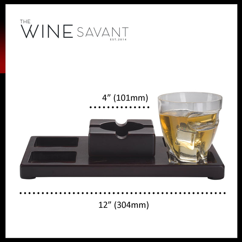 The Wine Savant Cigar Holder Whiskey Glasses Set