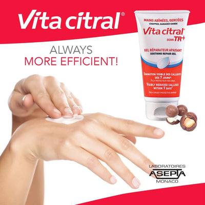 Vita Citral Soin TR+ Soothing Repair Gel - Intense Soothing and Softening Gel for Hands. Take Care of Damaged or Chapped Hands, Reduce Calluses, Helps Repair Skin, Protects and Cleanses (100ml)