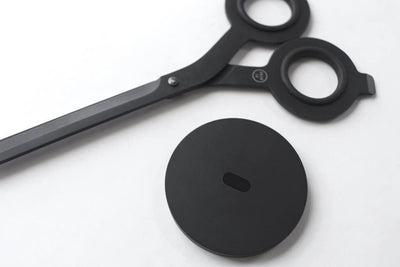 HMM Minimalist Box Cutter Scissors with Base, Black