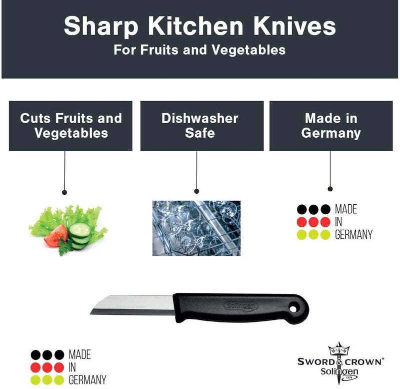 Sword & crown vegetable knife 6 cm black 10 pieces