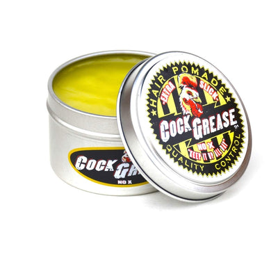 COCK GREASE Hair Pomade (No-X) Extra Slick & Shiny "Keep It Up All Day" for soft hair, business looks, or wet do's - 3.8 oz/108g