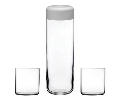 NUDE Glass Finesse Carafe and Tumbler Set Jug and 2 Glasses for Water or other Beverages