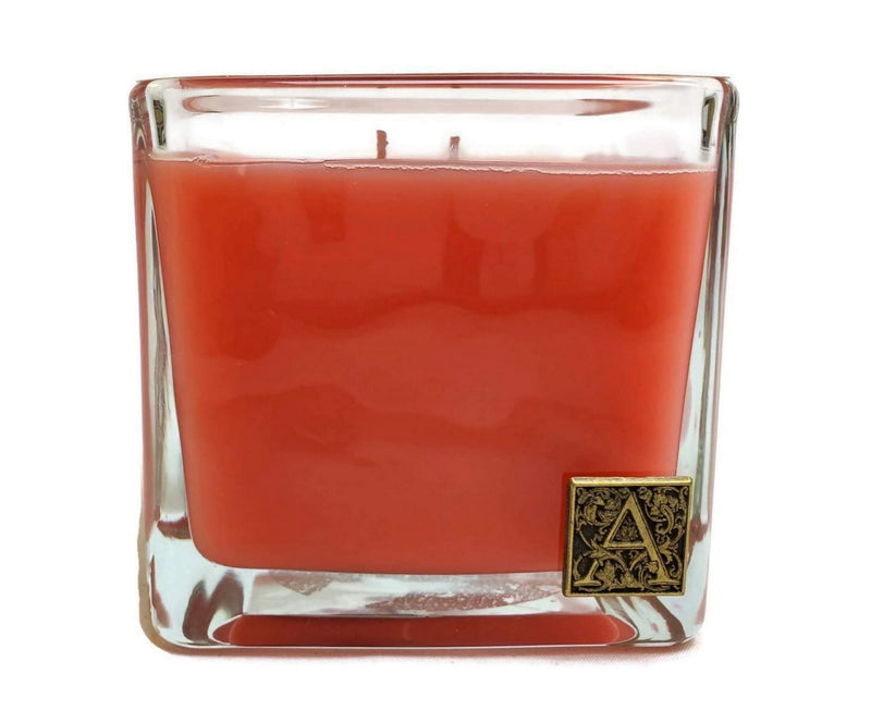 Aromatique Pomelo Pomegranate Cube 12 oz Glass Scented Jar Candle