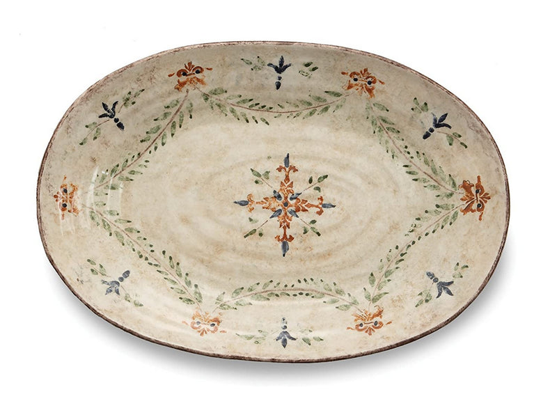 Arte Italica Medici Oval Platter, Large, Cream