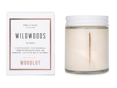 Woodlot Wildwoods Candle Glass Jar Soy & Coconut Wax Invigorating And Energizing Scent With Woodsy Balsam , Refreshing Fir, & Warming Clove Essential Oils, 8 Oz