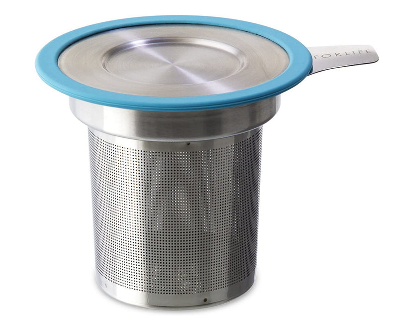 FORLIFE Brew-in-Mug Extra-Fine Tea Infuser with Lid, Turquoise