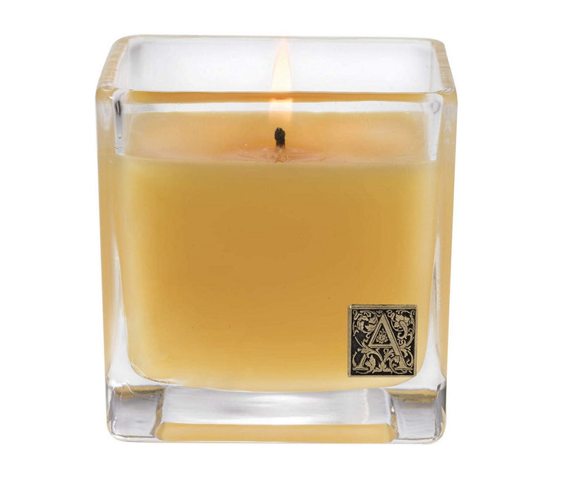 Aromatique Glass Cube Candle, Agave Pineapple, 12 Ounces