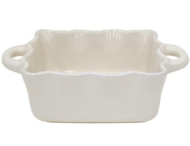 Casafina Stoneware Ceramic Dish Cook & Host Collection Square Baker Casserole, (Cream) L7"xW6.5"