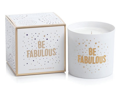 Zodax Apothecary Guild Porcelain Scented Candle Jar 3.5" x 3.5" "Be Fabulous" Fig Vetiver 40 Hour Burn Time