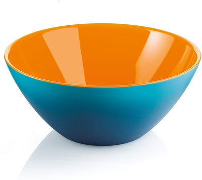 Guzzini My Fusion Small Bowls, Set of 2, BPA-Free Shatter-Resistant Acrylic, 4-3/4 inch Diameter, Ideal for Desserts, Soups and Sides, Blue, Orange