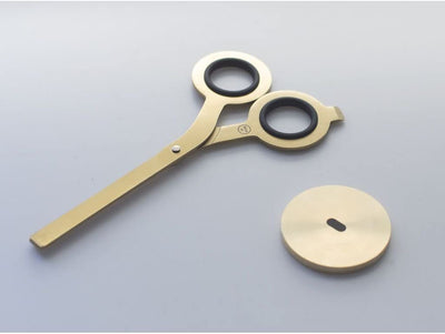 HMM Minimalist Box Cutter Scissors with Base, Gold